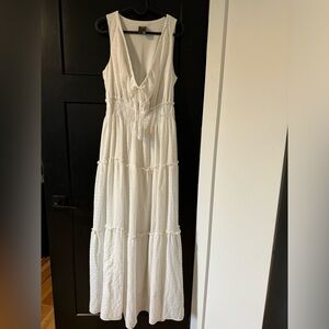 Taylor Dresses White Tiered Ruffled Maxi Sundress